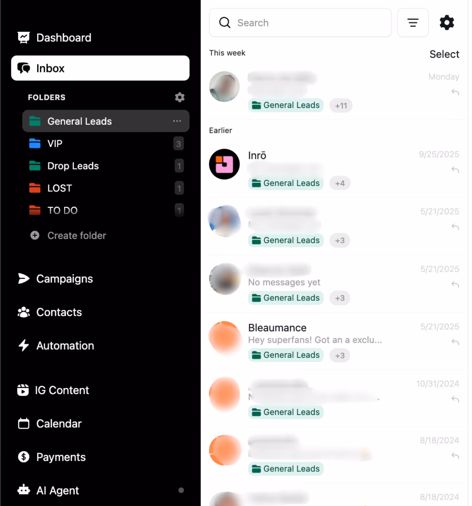 categorizing leads inside instagram dms
