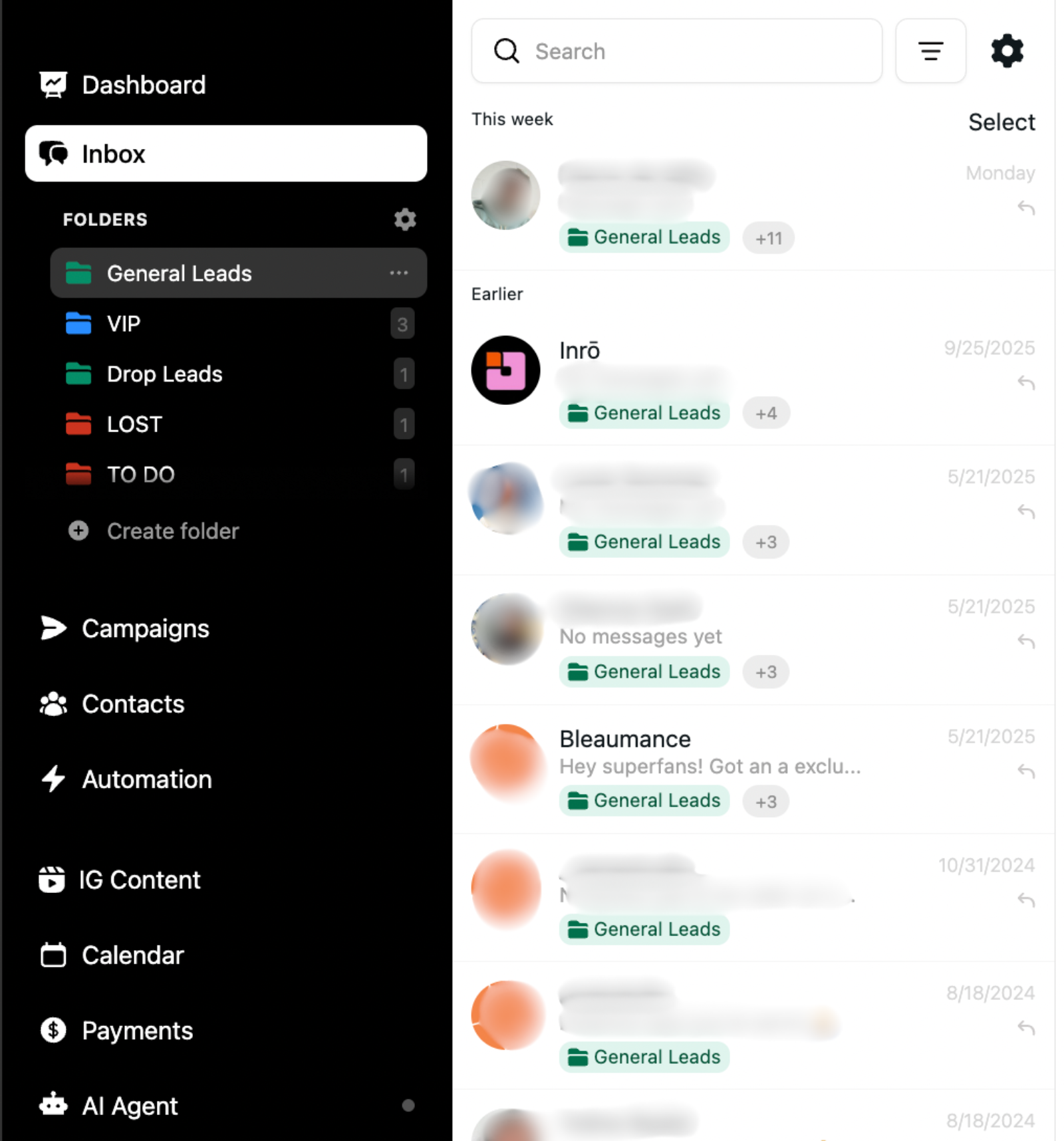 categorizing leads inside instagram dms