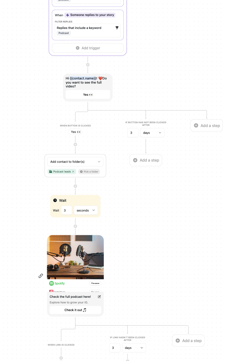auto-replying to a story with instagram automation