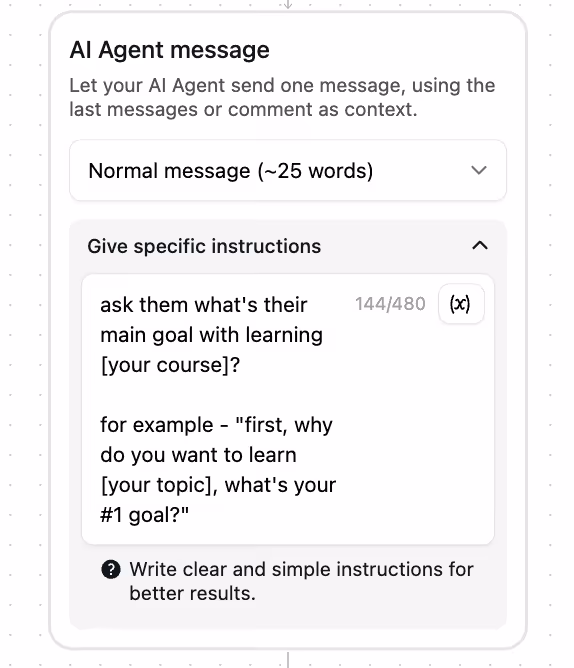 setting up qualifying questions in instagram dms