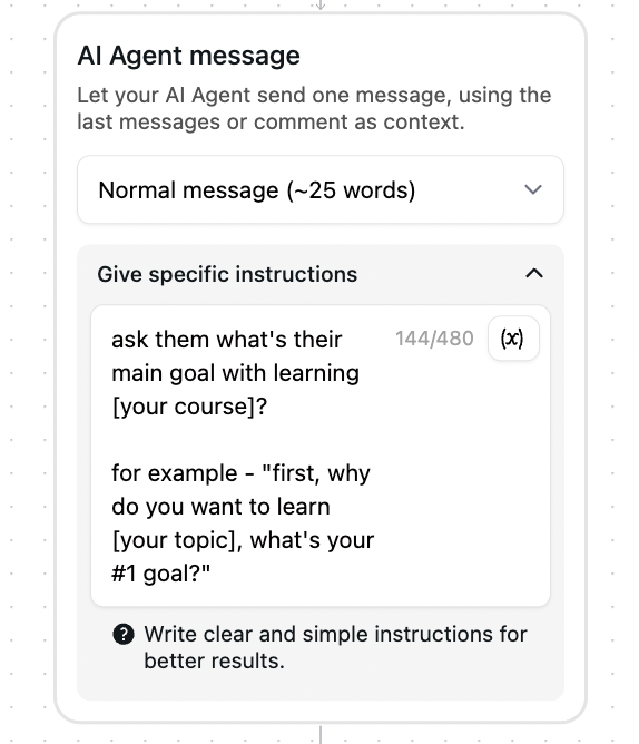 setting up qualifying questions in instagram dms
