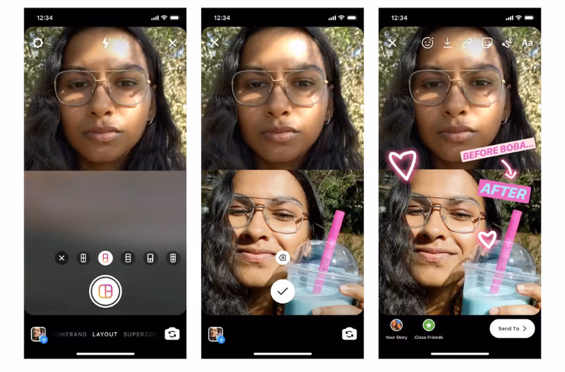 instagram layout in stories