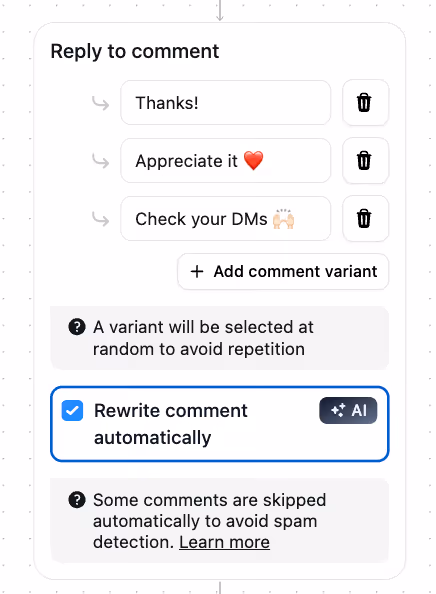 automate comment replies on instagram