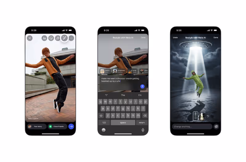 how to use instagram story meta ai restyle