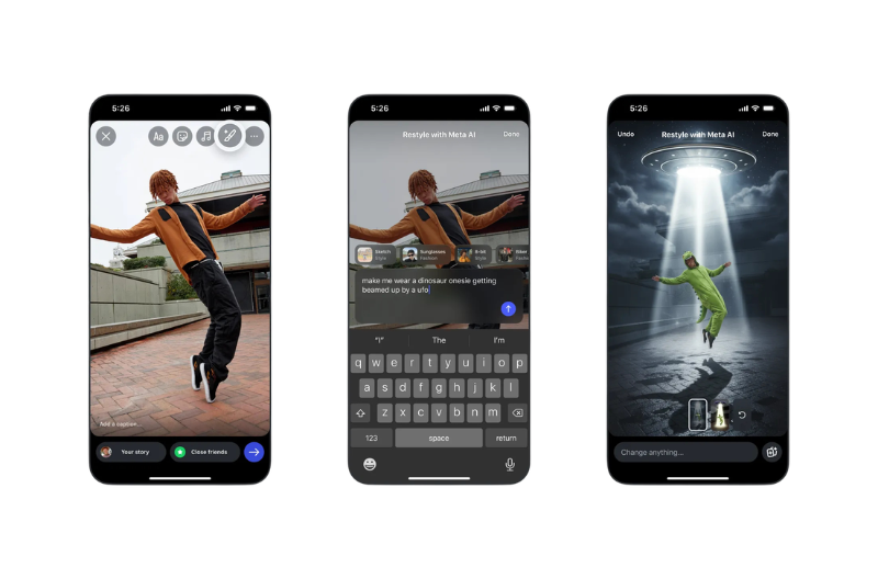 how to use instagram story meta ai restyle