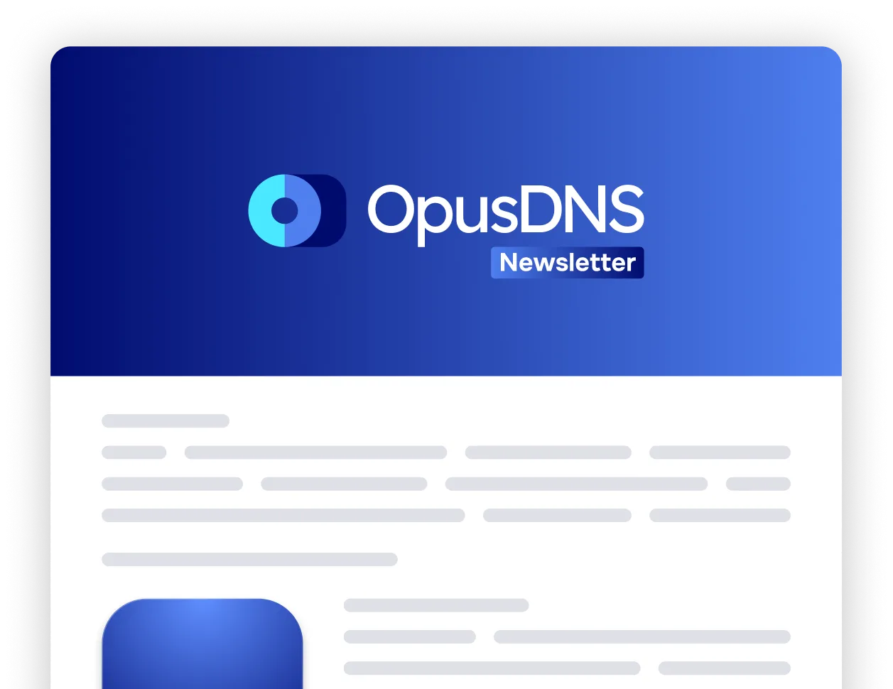 Screenshot of the OpusDNS Newsletter.