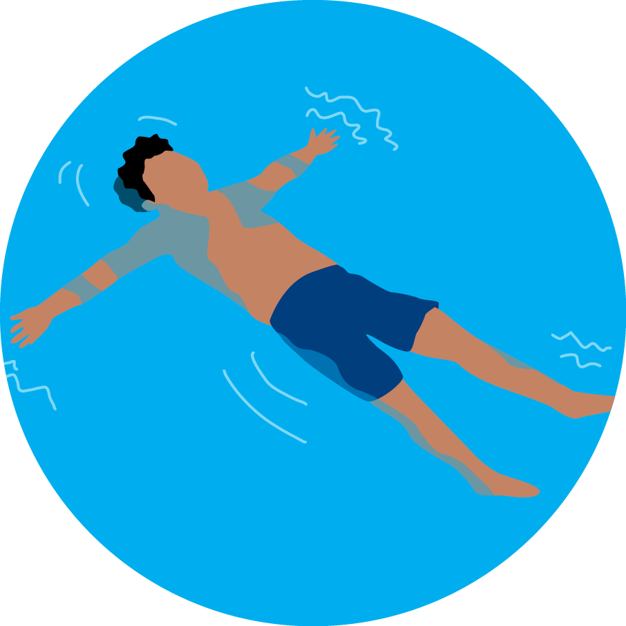 Graphic of person floating