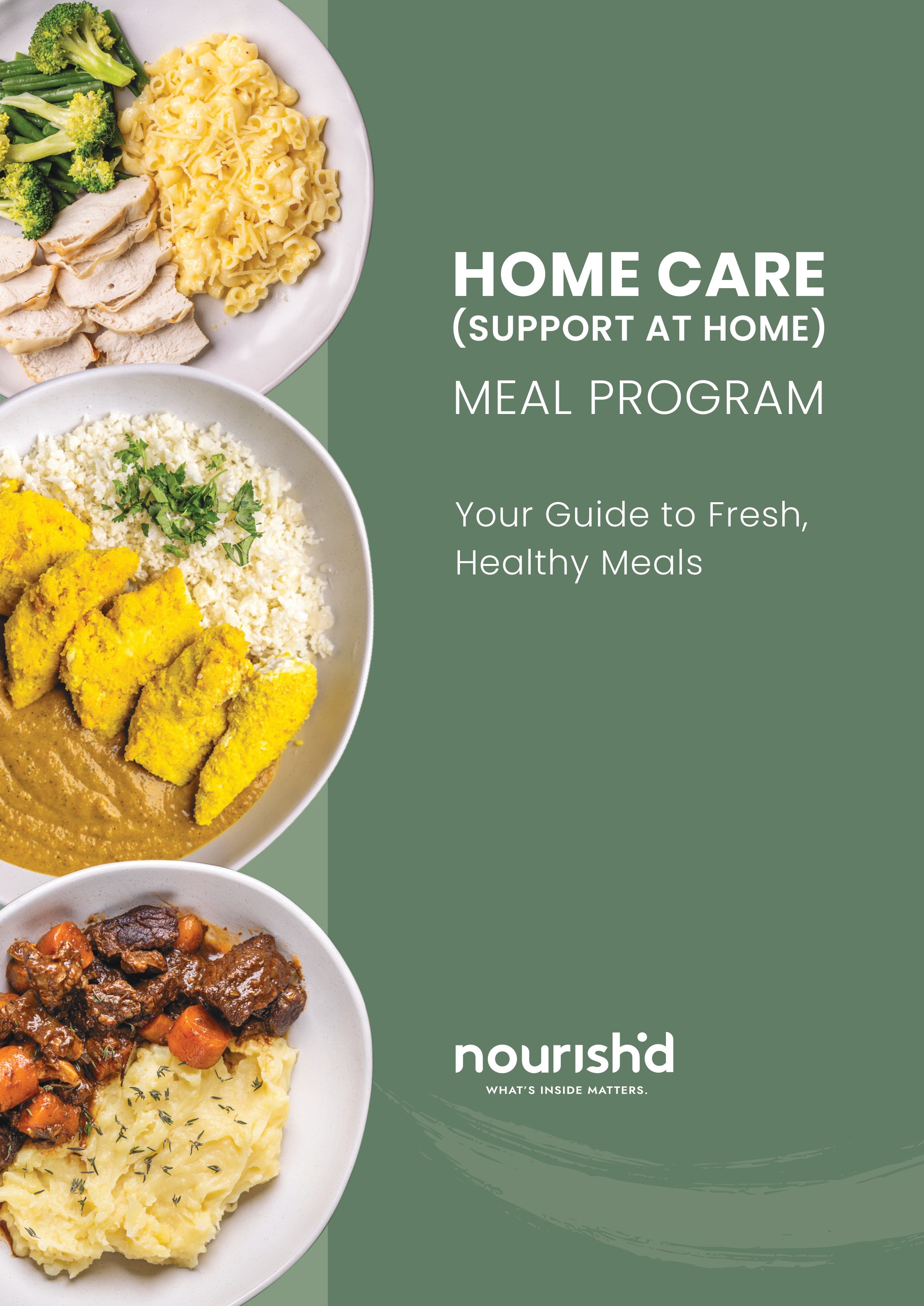 Nourish'd Home Care Meal Guide cover