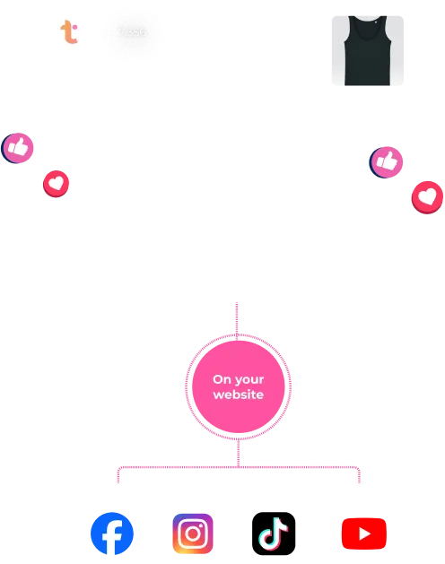 An image with love, like and some social icon like Facebook, Instagram, you tube.