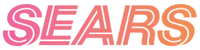 Sears wordmark logo with a gradient color transitioning from pink to orange.
