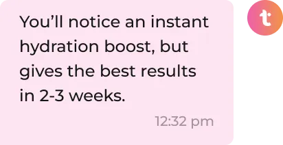 beauty product chat screenshot