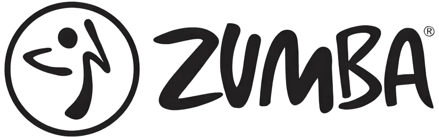 Zumba logo with stylized dancing figure inside a circle followed by the word 'Zumba' in bold letters.