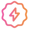 Icon of a gear with a lightning bolt inside, symbolizing smart or efficient power.