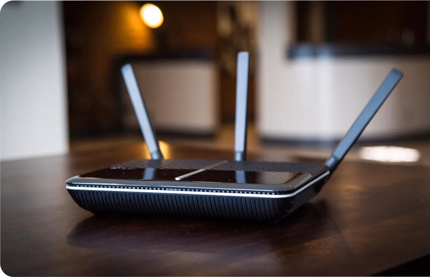 Black wireless router 