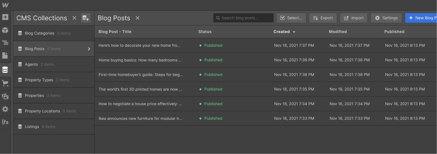 CMS Collection - Realtor X Webflow Template