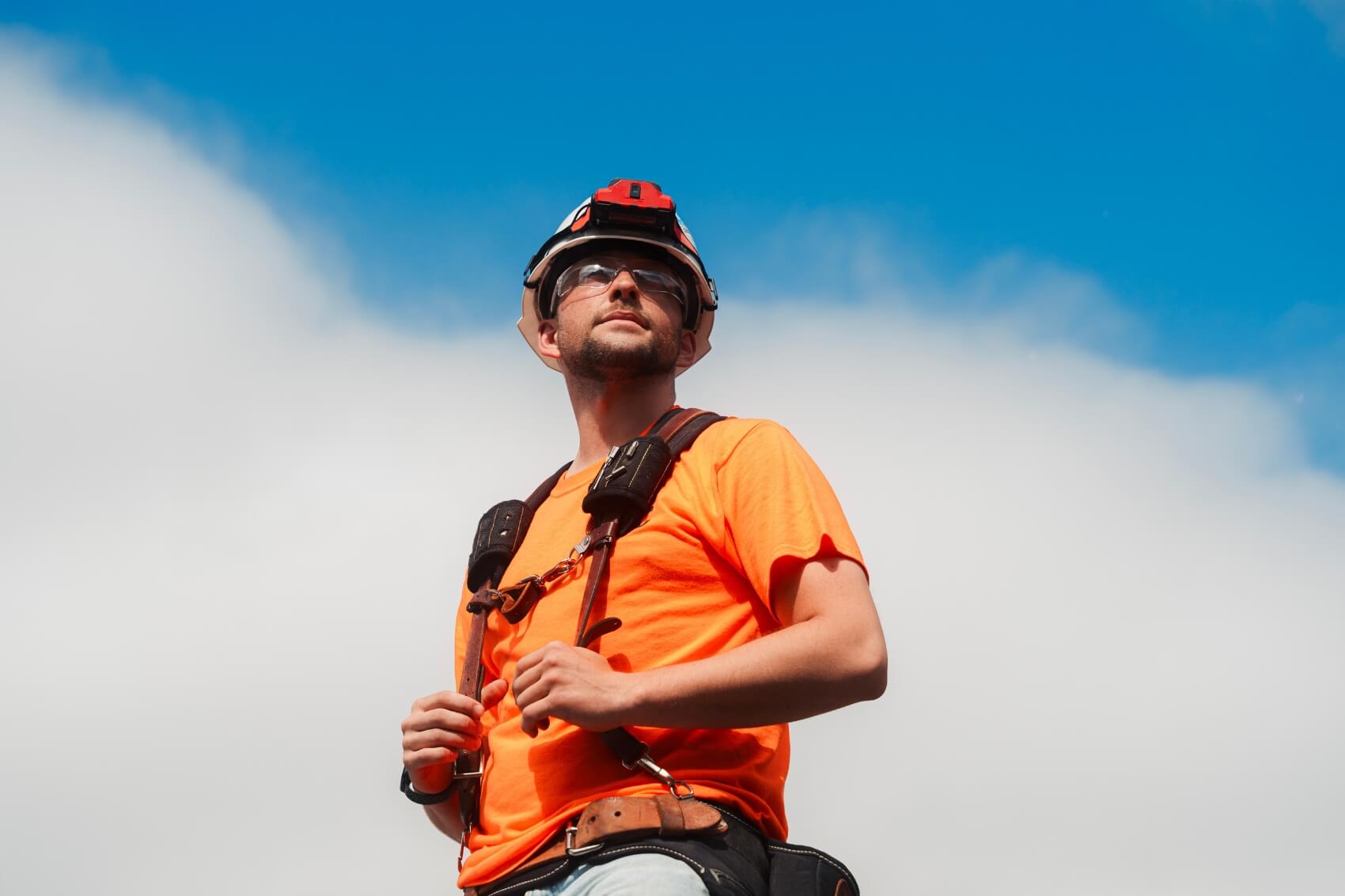 A QBC foreman looks over a job site.