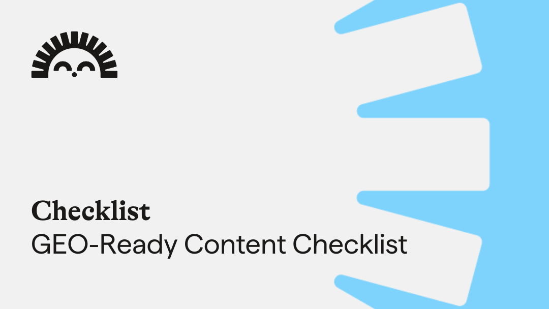 GEO-Ready Content Checklist