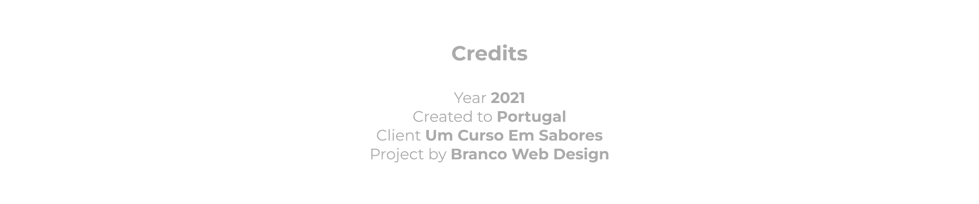 Um Curso em Sabores project credits