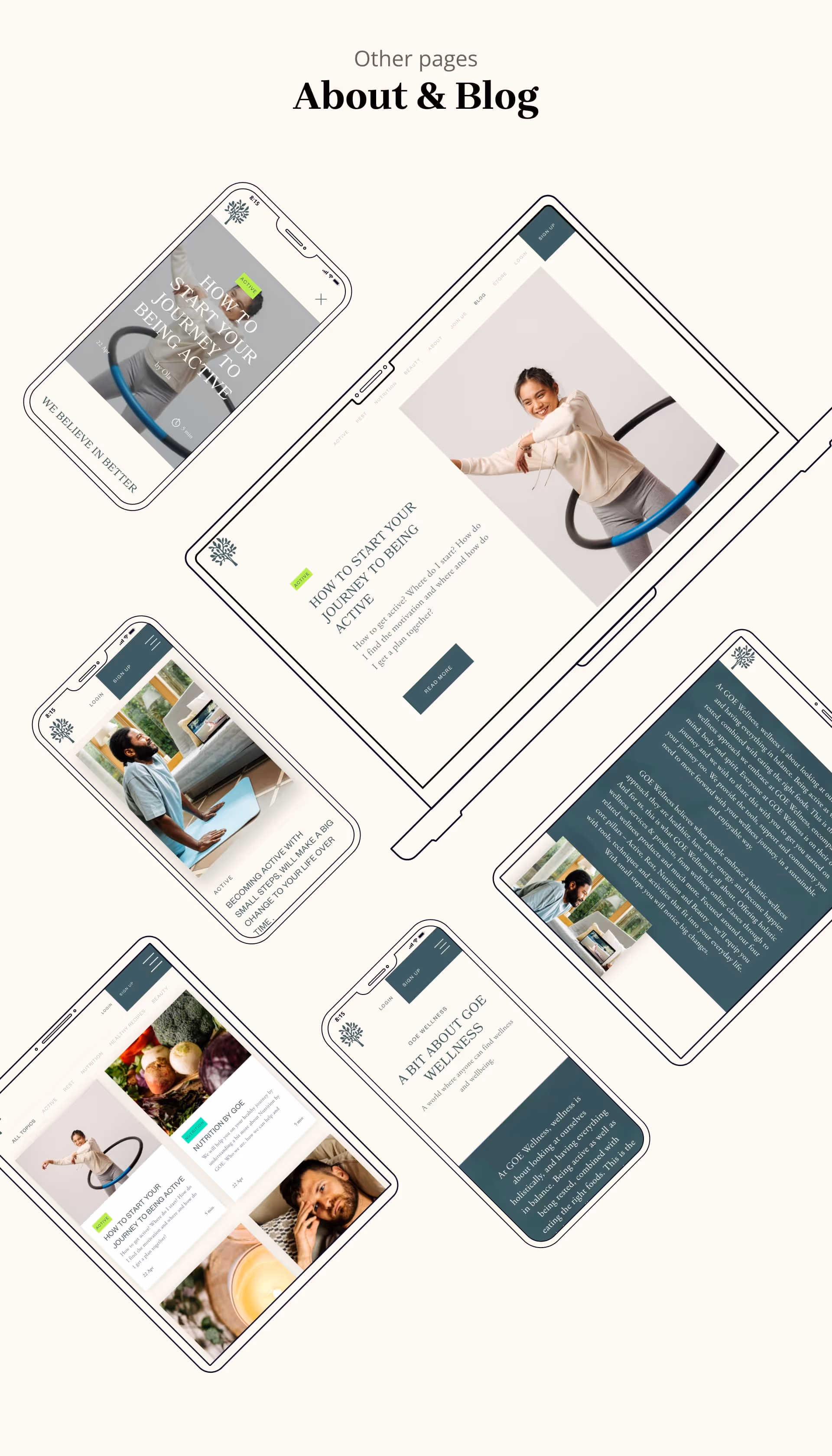 Gardens of Eden About & Blog screens in Desktop, Tablet and Mobile made in webflow