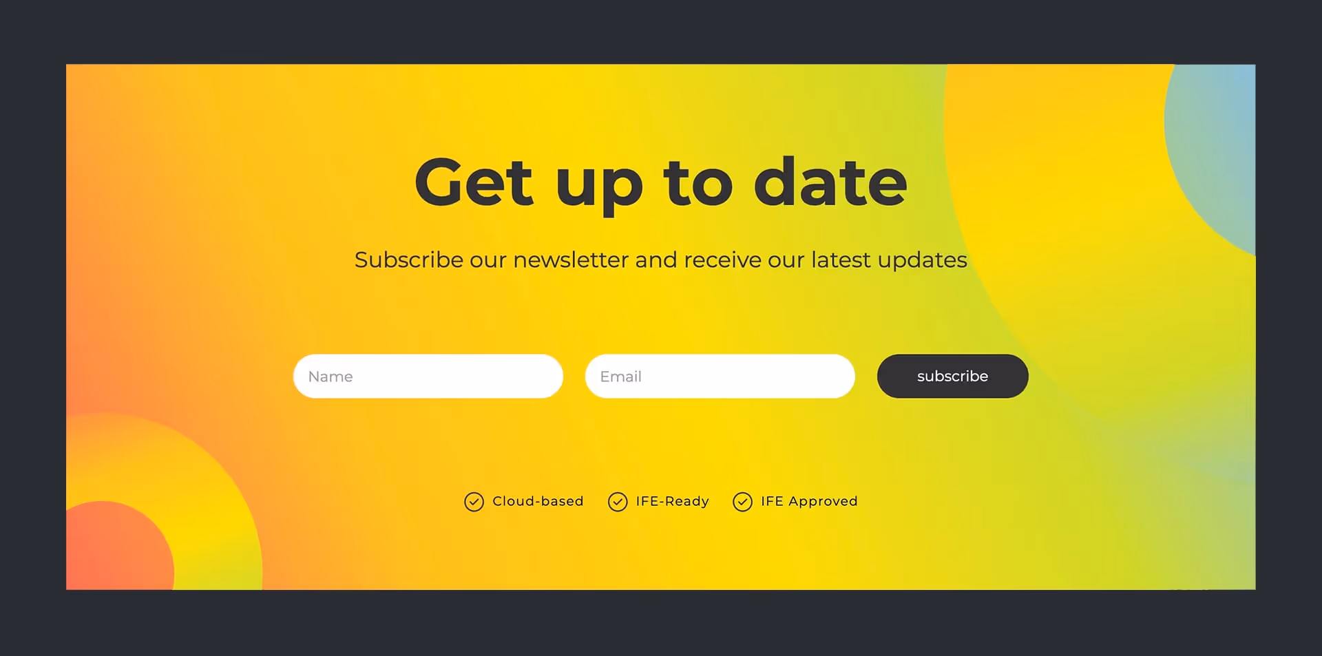 Touch Aero Geto a quote CTA made with webflow