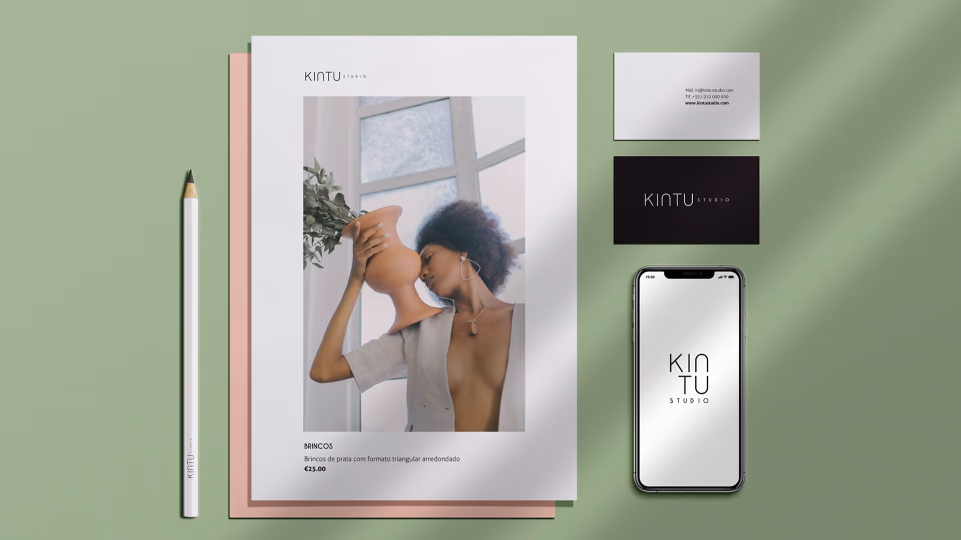 Kintu Studio Business card, letter and screen logo
