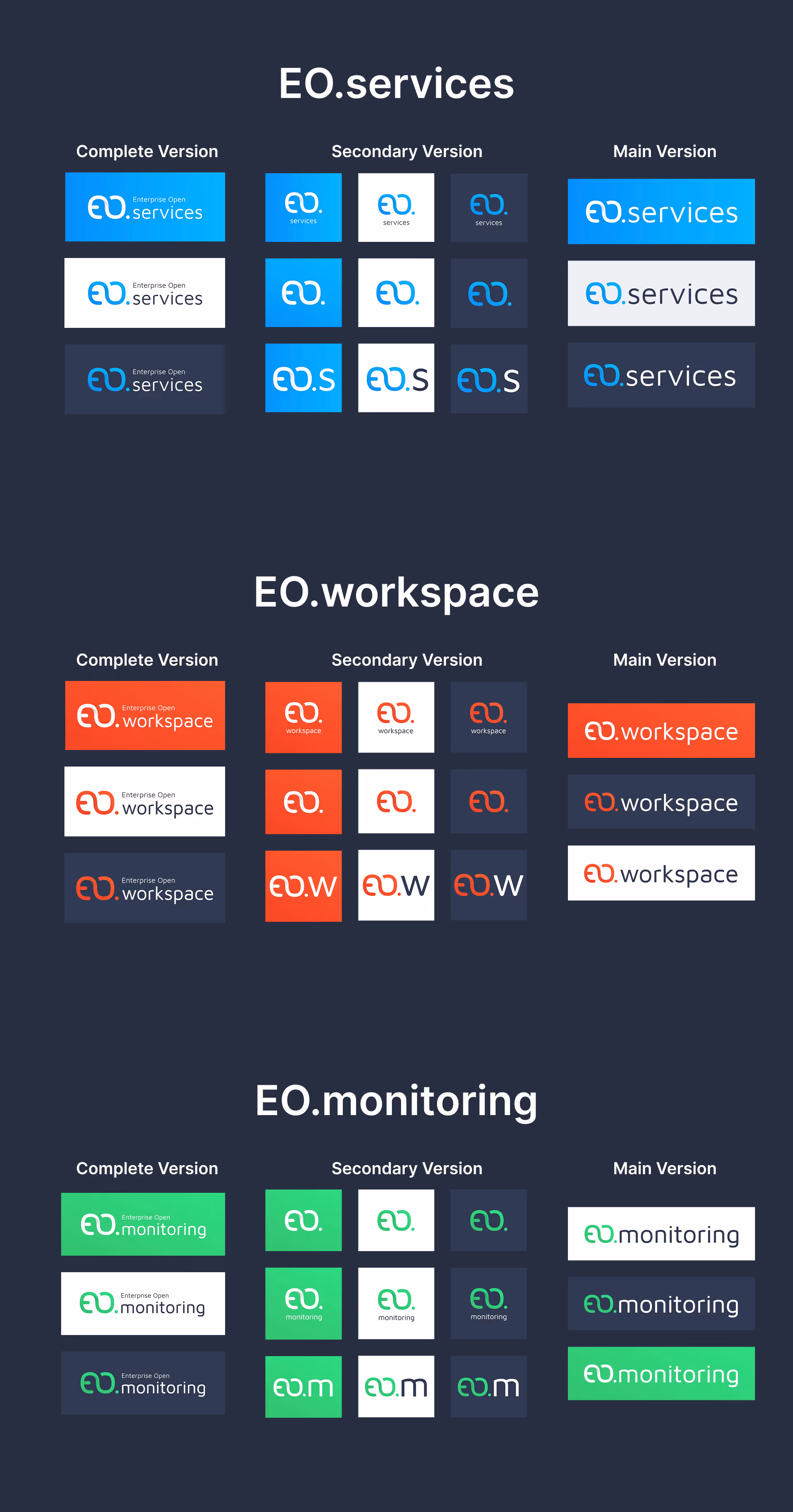 Enterprise Open all three logo variationns and sub variations