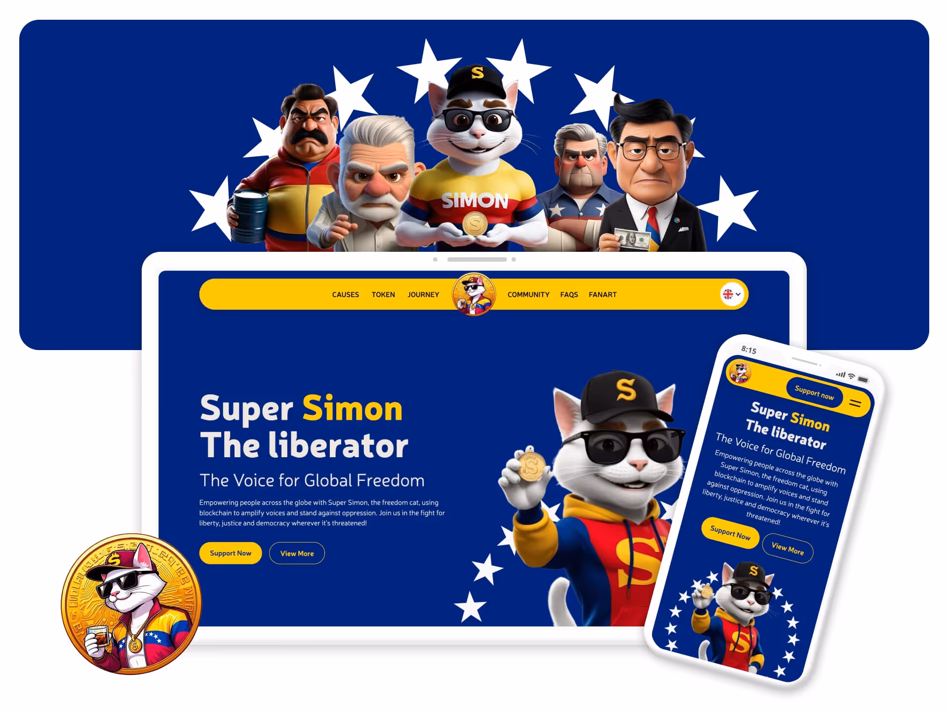 Simon Coin Memecoin project cover