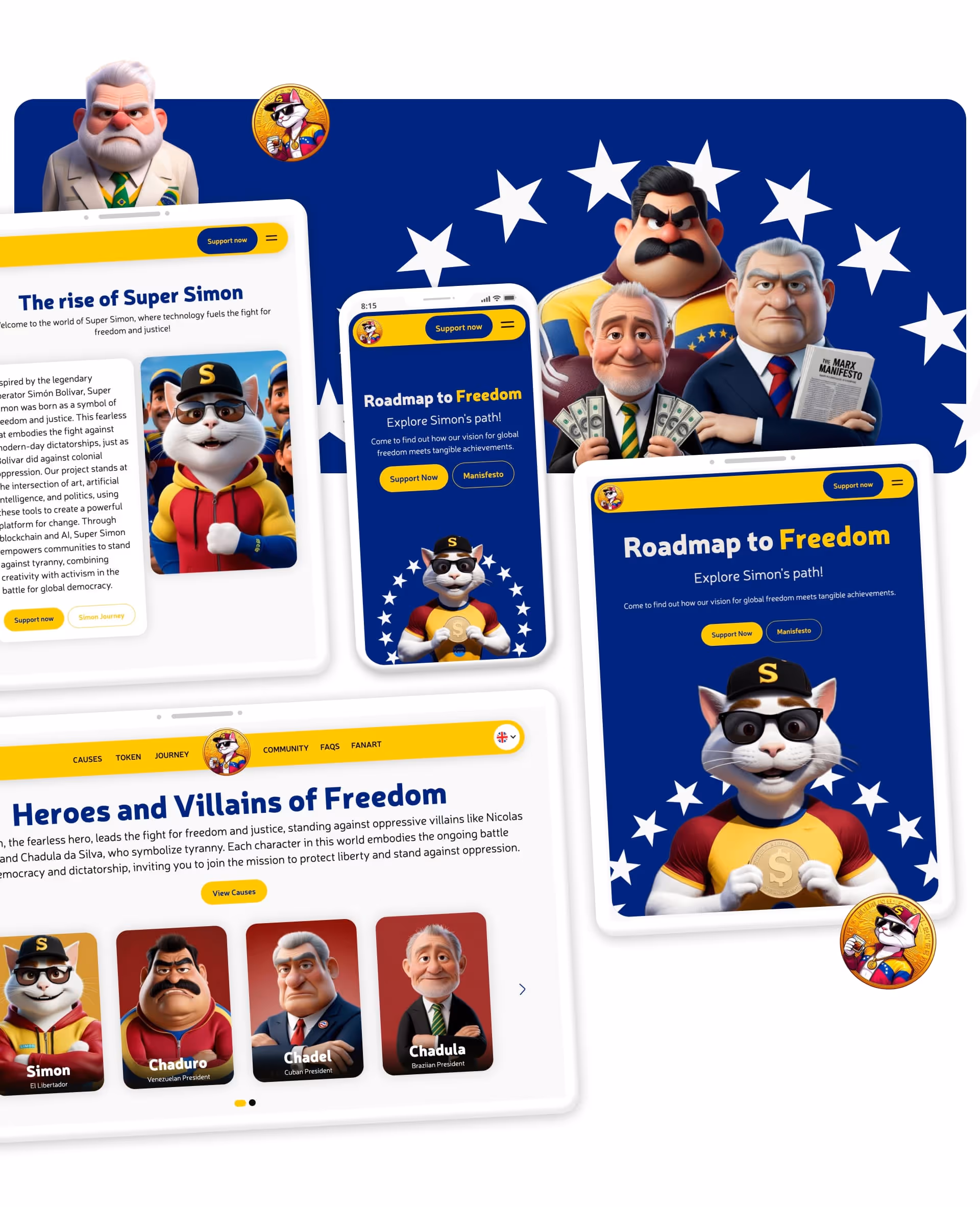 Simon Coin Memecoin why simon and it's roadmap explanation in desktop, tablet and mobile made with webflow