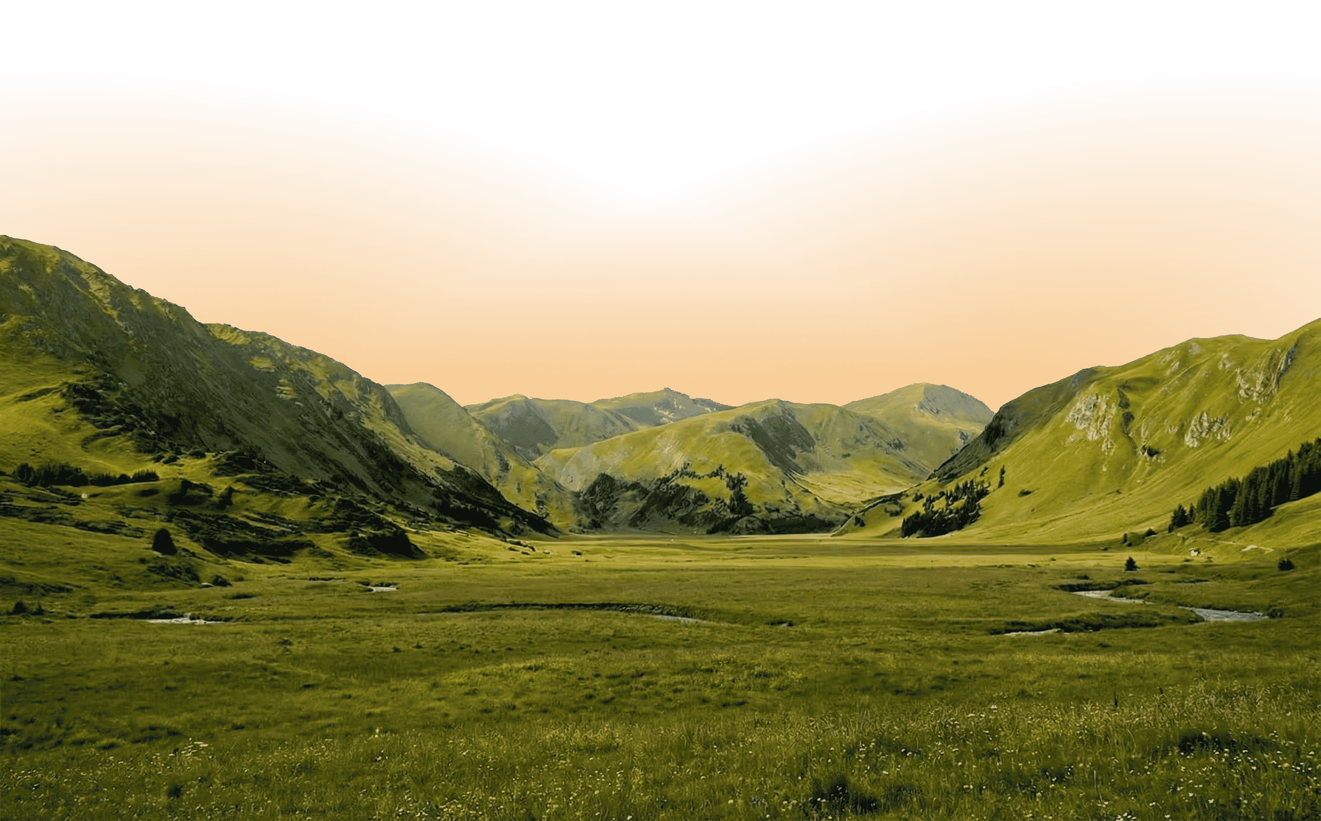 Huge and beautiful green mountains