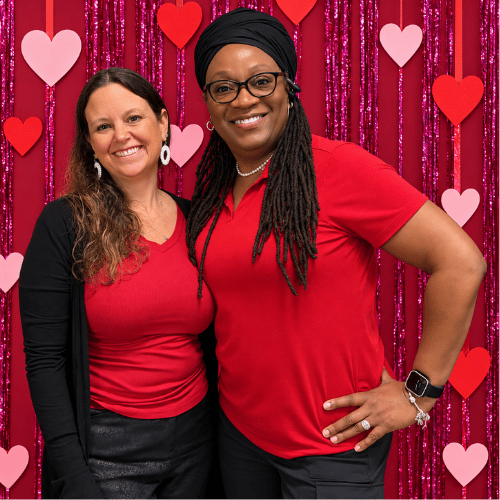 Carolyn McBean and Madeline Fulton smiling