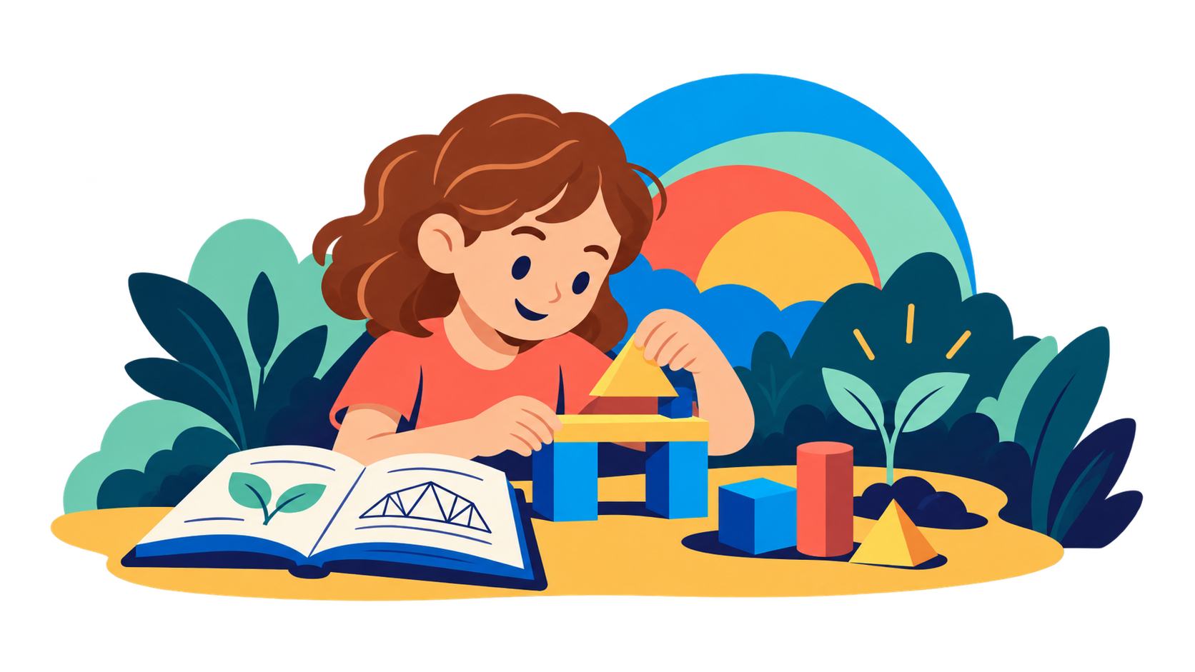 Student combining reading, building, and hands-on problem-solving