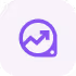 Purple upward arrow in a circular graph icon on a rounded square background.