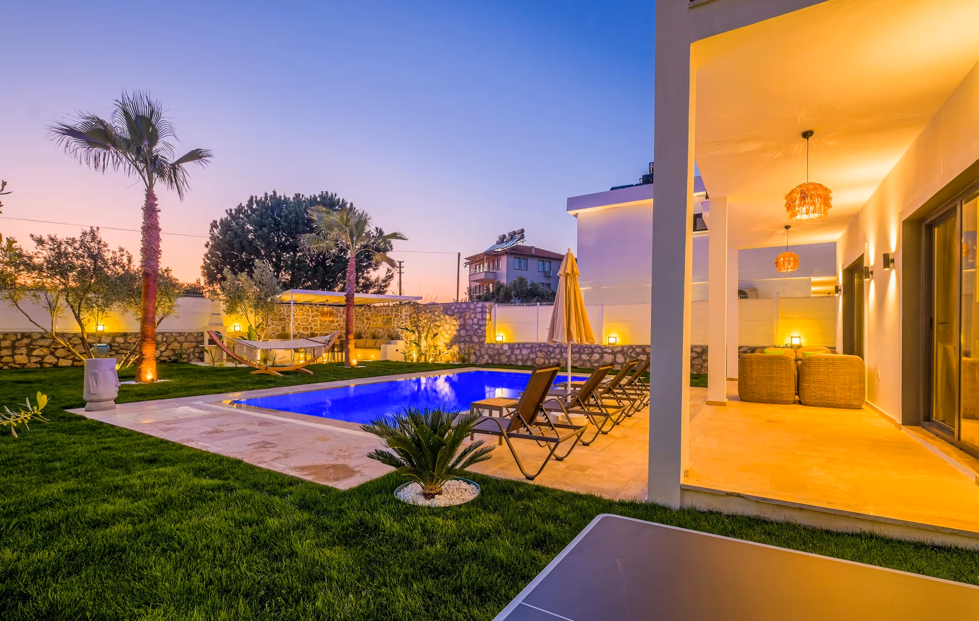 luxury home backyard