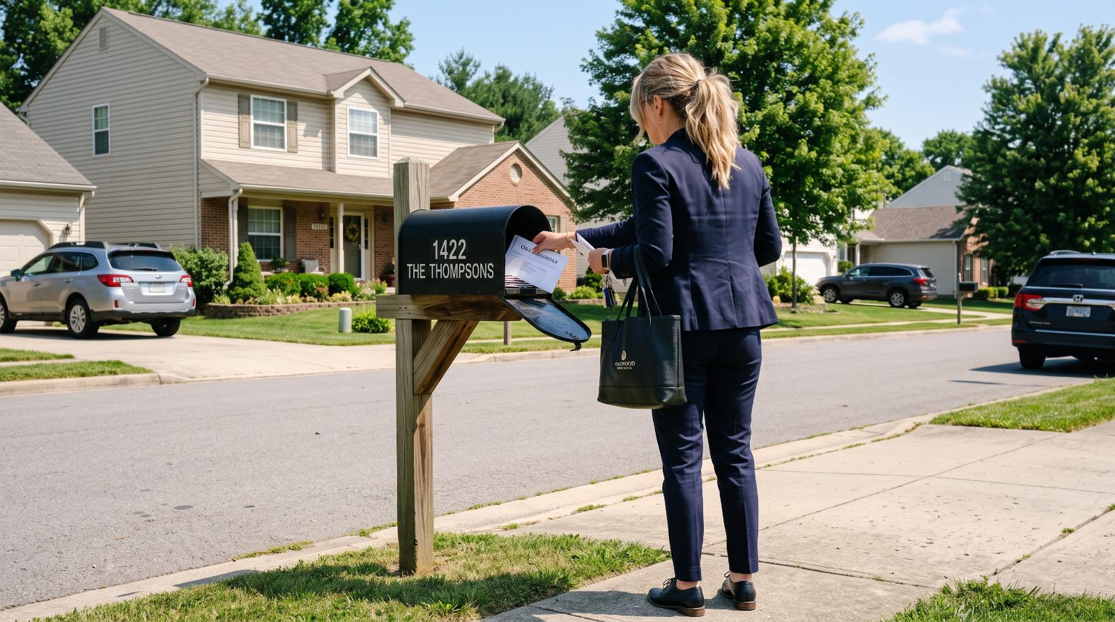 Agent checking a mailbox for a delivered transaction document