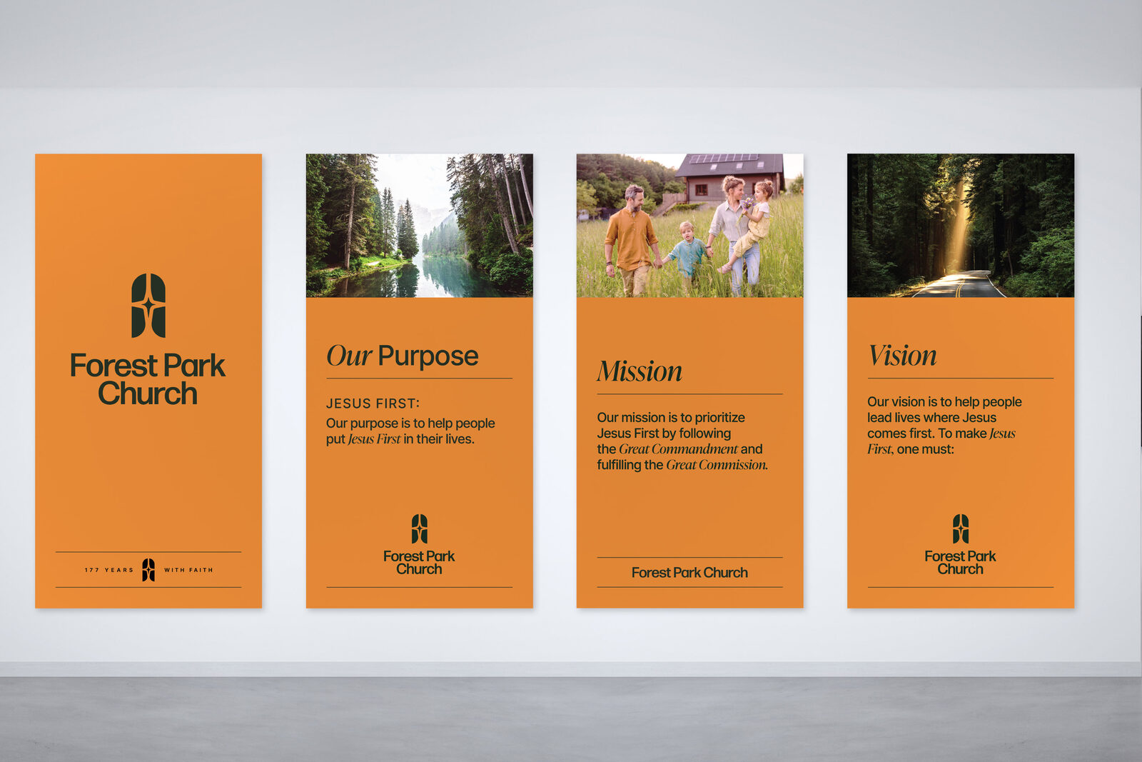 Forest Park Church brand banner set with photography