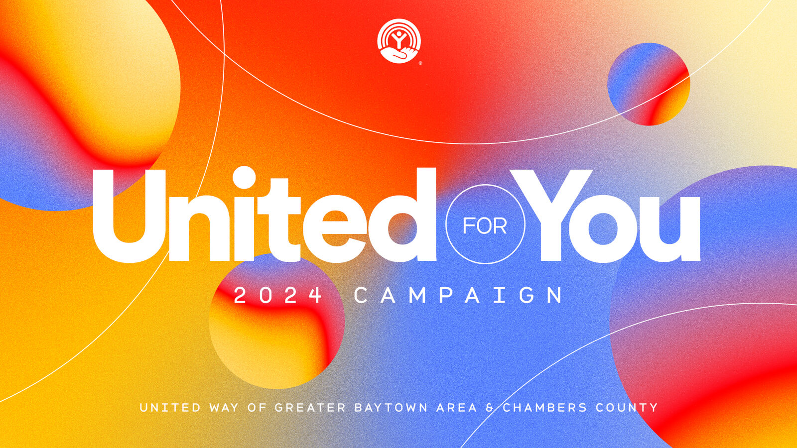 United For You 2024 campaign poster with gradient orb graphics