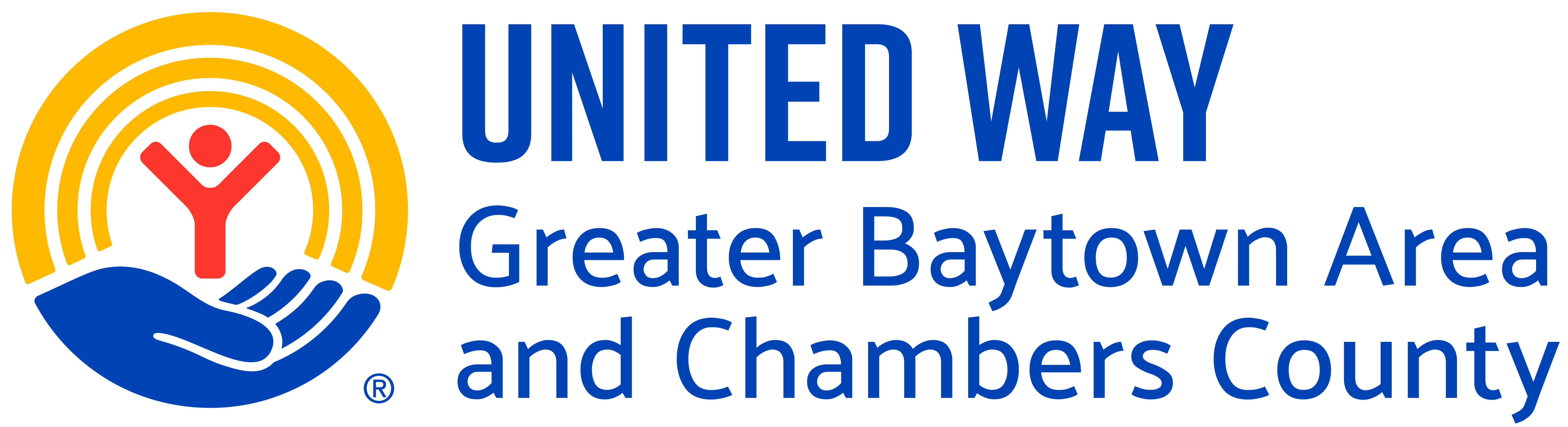 United Way of Greater Baytown Area and Chambers County two-line logo lockup