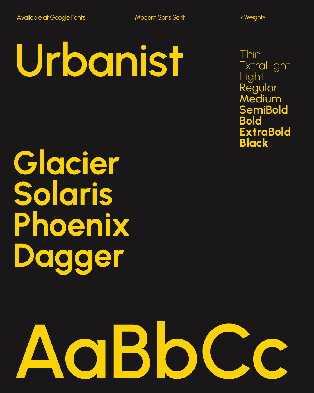 Urbanist font card