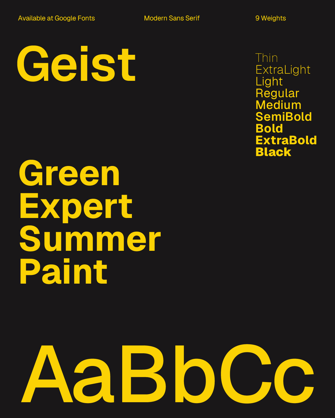 Geist font card
