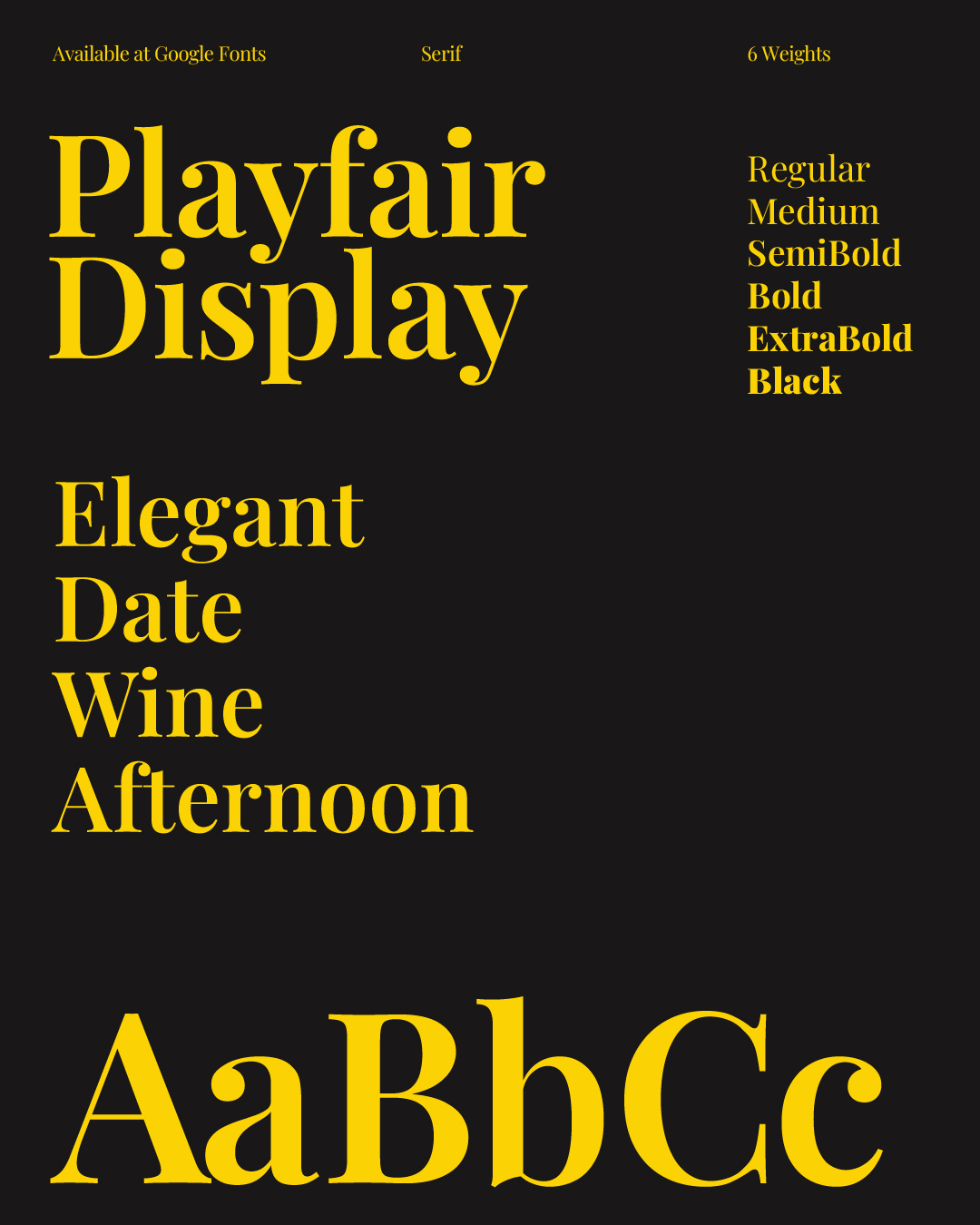 Playfair Display font card