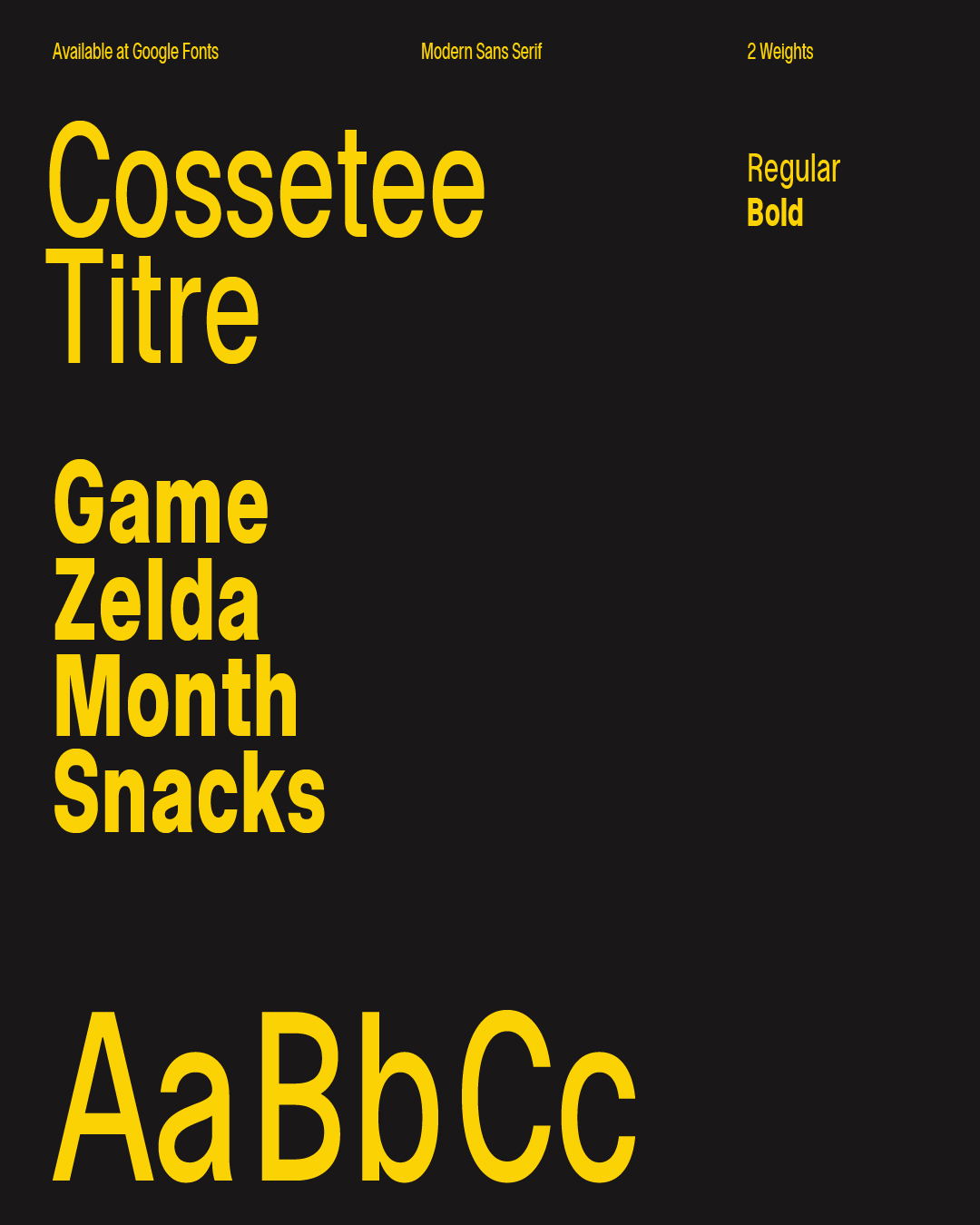 Cossetee Titre font card