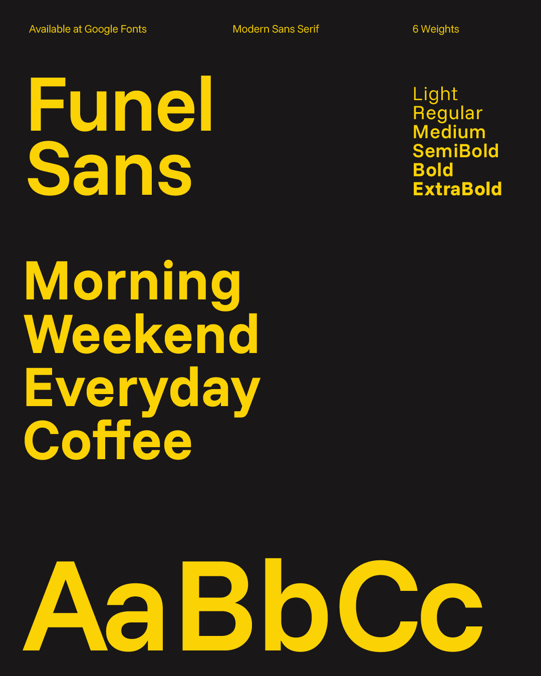 Funel Sans font card