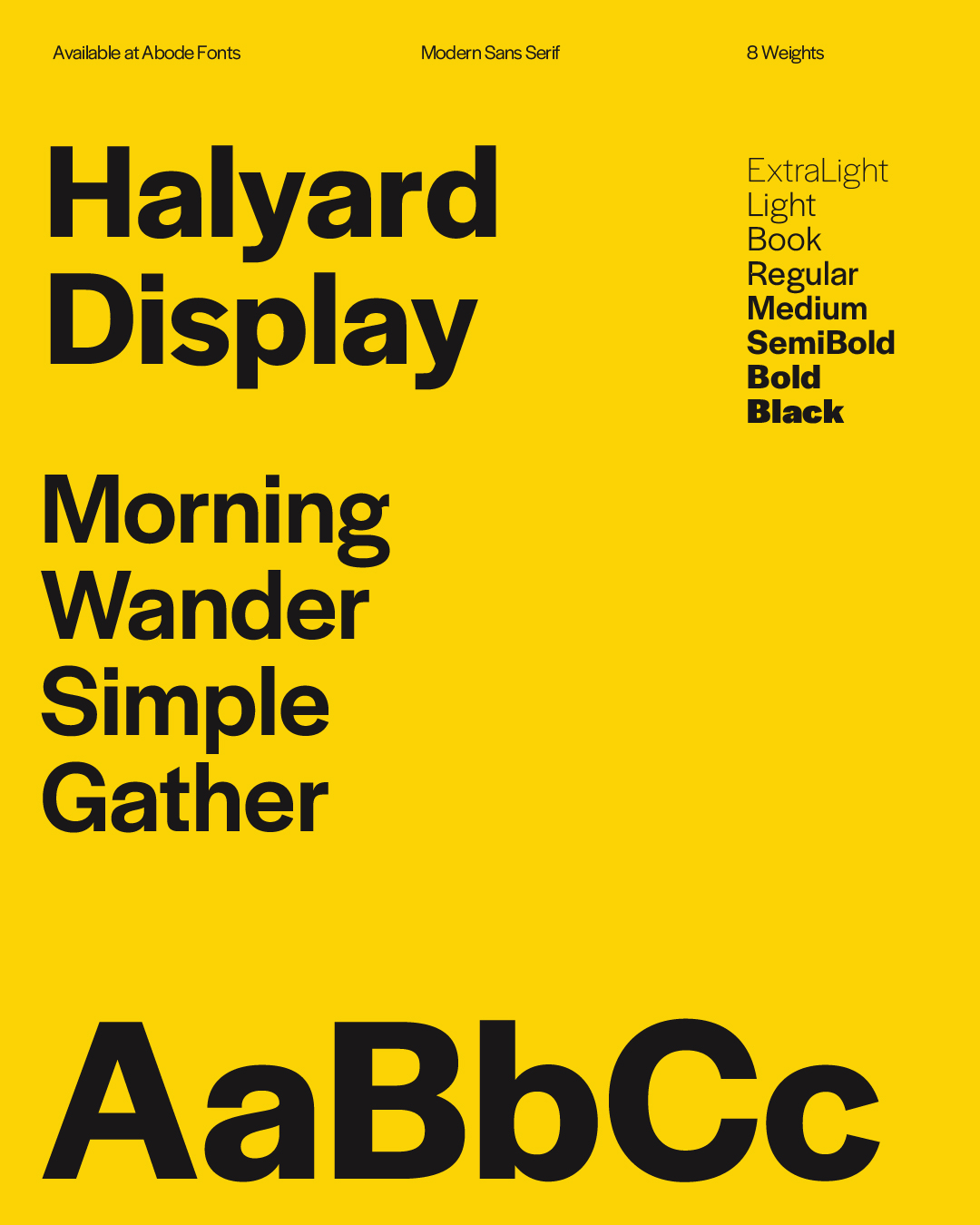 Halyard Display font card