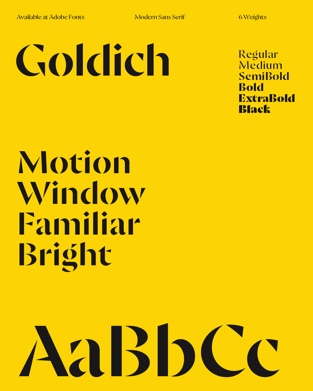 Goldich font card
