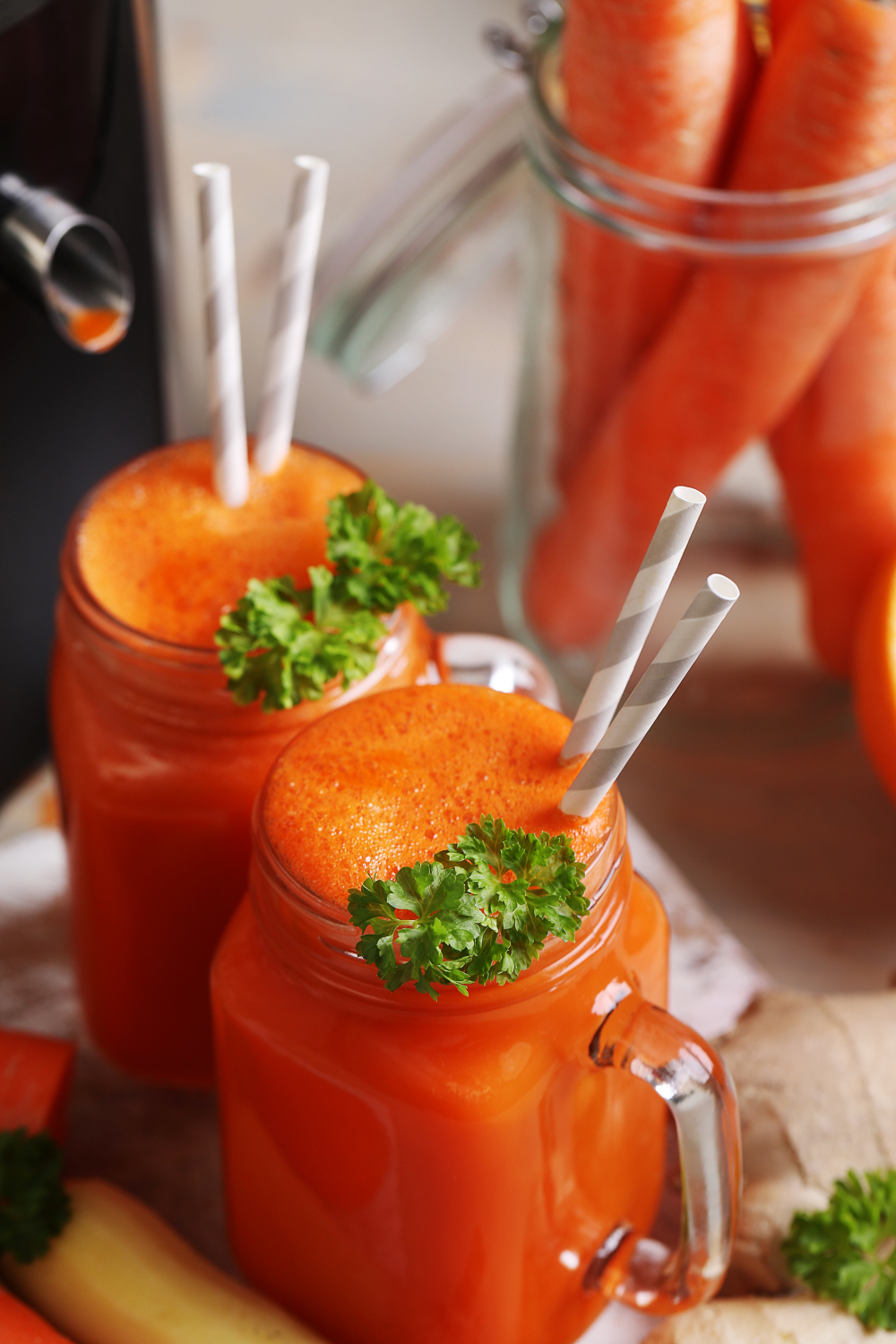 Bright orange anti-inflammatory carrot smoothie, featured in the 7-Day Anti-Inflammatory Meal Plan for women over 40.