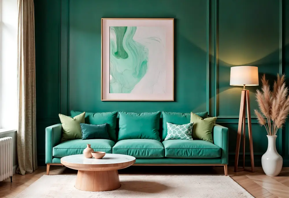 Warna Hijau dan Biru untuk Ruang Tamu