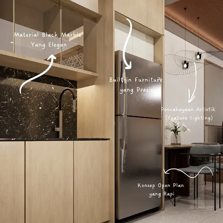Elemen Kunci Desain Interior, Material Black Marble Elegen