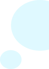 Two light blue solid circles on a white background, one larger semicircle on the right and one smaller circle on the bottom left.