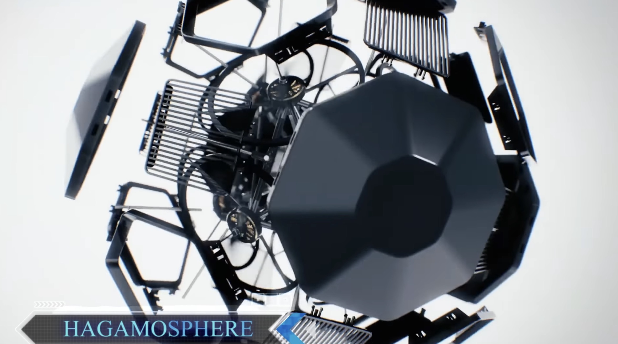 一台不需傾斜也可飛行的球型無人機