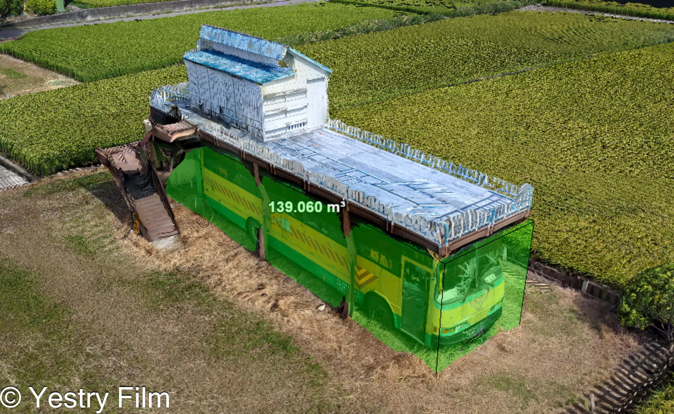 以無人機建立3D模型後，可計算出物體的體積